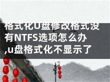 格式化U盤修改格式?jīng)]有NTFS選項怎么辦,u盤格式化不顯示了