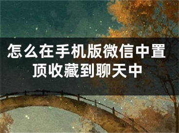 怎么在手機版微信中置頂收藏到聊天中