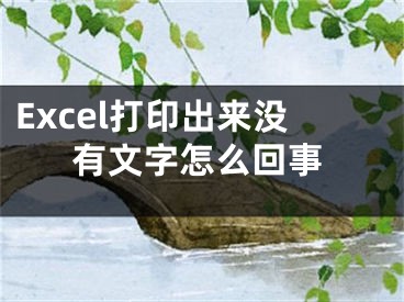 Excel打印出來(lái)沒(méi)有文字怎么回事