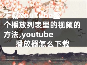 下載YouTube整個(gè)播放列表里的視頻的方法,youtube播放器怎么下載