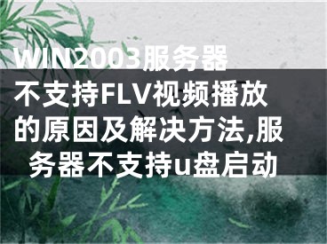 WIN2003服務(wù)器不支持FLV視頻播放的原因及解決方法,服務(wù)器不支持u盤(pán)啟動(dòng)