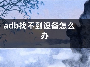 adb找不到設(shè)備怎么辦