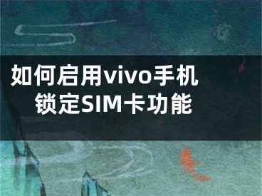 如何啟用vivo手機(jī)鎖定SIM卡功能