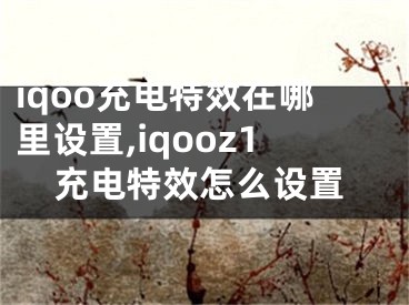 iqoo充電特效在哪里設置,iqooz1充電特效怎么設置