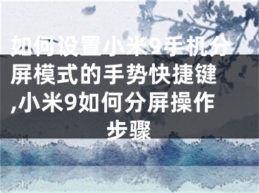 如何設(shè)置小米9手機(jī)分屏模式的手勢快捷鍵 ,小米9如何分屏操作步驟