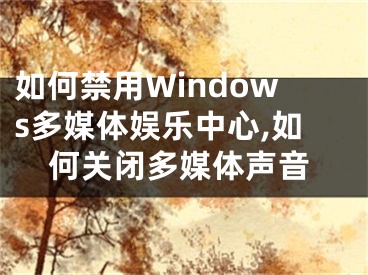 如何禁用Windows多媒體娛樂中心,如何關(guān)閉多媒體聲音