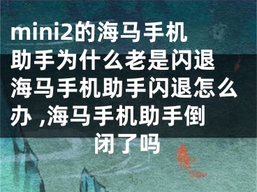 mini2的海馬手機(jī)助手為什么老是閃退 海馬手機(jī)助手閃退怎么辦 ,海馬手機(jī)助手倒閉了嗎