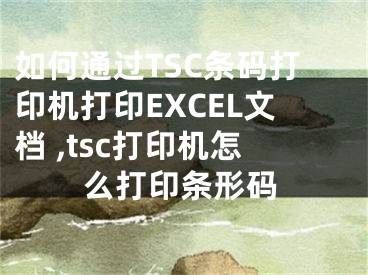 如何通過TSC條碼打印機(jī)打印EXCEL文檔 ,tsc打印機(jī)怎么打印條形碼