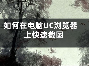 如何在電腦UC瀏覽器上快速截圖