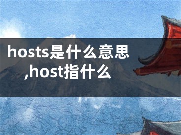 hosts是什么意思,host指什么