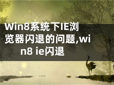 Win8系統(tǒng)下IE瀏覽器閃退的問(wèn)題,win8 ie閃退