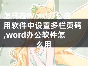 怎樣在Word辦公應(yīng)用軟件中設(shè)置多欄頁(yè)碼,word辦公軟件怎么用