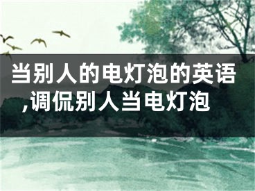 當(dāng)別人的電燈泡的英語,調(diào)侃別人當(dāng)電燈泡