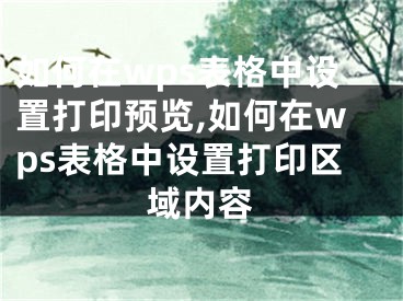 如何在wps表格中設(shè)置打印預(yù)覽,如何在wps表格中設(shè)置打印區(qū)域內(nèi)容