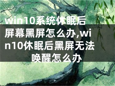 win10系統(tǒng)休眠后屏幕黑屏怎么辦,win10休眠后黑屏無法喚醒怎么辦