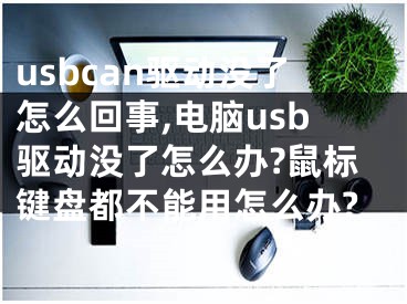 usbcan驅(qū)動沒了怎么回事,電腦usb驅(qū)動沒了怎么辦?鼠標(biāo)鍵盤都不能用怎么辦?