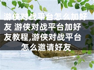 游俠對(duì)戰(zhàn)平臺(tái)怎么加好友 游俠對(duì)戰(zhàn)平臺(tái)加好友教程,游俠對(duì)戰(zhàn)平臺(tái)怎么邀請(qǐng)好友