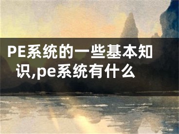 PE系統(tǒng)的一些基本知識,pe系統(tǒng)有什么