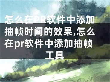 怎么在PR軟件中添加抽幀時間的效果,怎么在pr軟件中添加抽幀工具