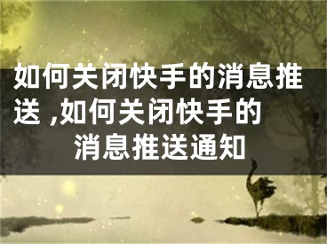 如何關(guān)閉快手的消息推送 ,如何關(guān)閉快手的消息推送通知