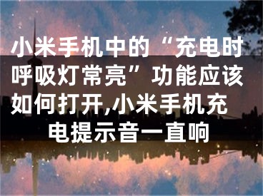 小米手機(jī)中的“充電時(shí)呼吸燈常亮”功能應(yīng)該如何打開,小米手機(jī)充電提示音一直響