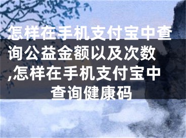 怎樣在手機(jī)支付寶中查詢(xún)公益金額以及次數(shù) ,怎樣在手機(jī)支付寶中查詢(xún)健康碼