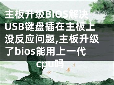 主板升級BIOS解決USB鍵盤插在主板上沒反應(yīng)問題,主板升級了bios能用上一代cpu嗎