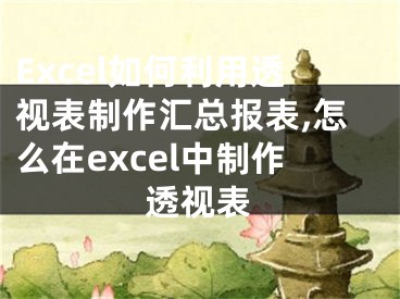 Excel如何利用透視表制作匯總報表,怎么在excel中制作透視表