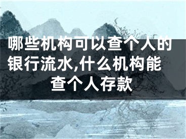 哪些機(jī)構(gòu)可以查個(gè)人的銀行流水,什么機(jī)構(gòu)能查個(gè)人存款