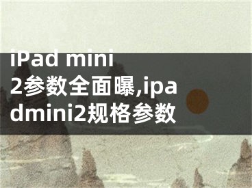 iPad mini 2參數(shù)全面曝,ipadmini2規(guī)格參數(shù)