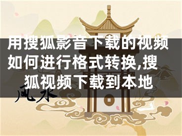 用搜狐影音下載的視頻如何進行格式轉(zhuǎn)換,搜狐視頻下載到本地