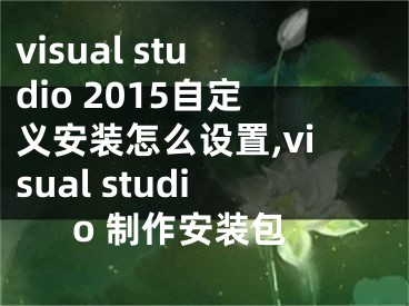 visual studio 2015自定義安裝怎么設置,visual studio 制作安裝包