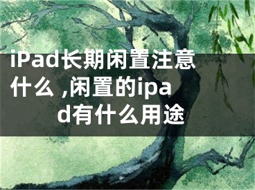 iPad長期閑置注意什么 ,閑置的ipad有什么用途