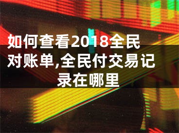 如何查看2018全民對賬單,全民付交易記錄在哪里