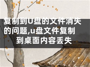 復(fù)制到U盤的文件消失的問題,u盤文件復(fù)制到桌面內(nèi)容丟失