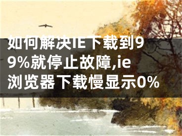 如何解決IE下載到99%就停止故障,ie瀏覽器下載慢顯示0%