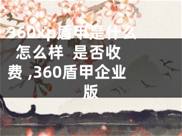 360xp盾甲是什么  怎么樣  是否收費(fèi) ,360盾甲企業(yè)版