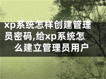 xp系統(tǒng)怎樣創(chuàng)建管理員密碼,給xp系統(tǒng)怎么建立管理員用戶