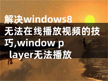 解決windows8無(wú)法在線(xiàn)播放視頻的技巧,window player無(wú)法播放