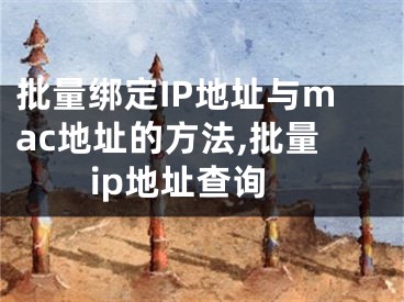 批量綁定IP地址與mac地址的方法,批量ip地址查詢