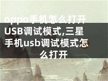 oppo手機(jī)怎么打開USB調(diào)試模式,三星手機(jī)usb調(diào)試模式怎么打開