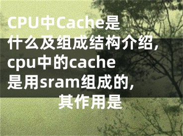 CPU中Cache是什么及組成結(jié)構(gòu)介紹,cpu中的cache是用sram組成的,其作用是