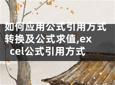 如何應(yīng)用公式引用方式轉(zhuǎn)換及公式求值,excel公式引用方式