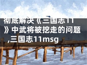 徹底解決《三國(guó)志11》中武將被挖走的問(wèn)題,三國(guó)志11msg