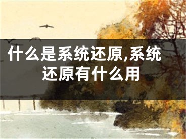 什么是系統(tǒng)還原,系統(tǒng)還原有什么用