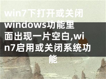 win7下打開或關(guān)閉windows功能里面出現(xiàn)一片空白,win7啟用或關(guān)閉系統(tǒng)功能