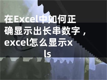 在Excel中如何正確顯示出長串數(shù)字 ,excel怎么顯示xls