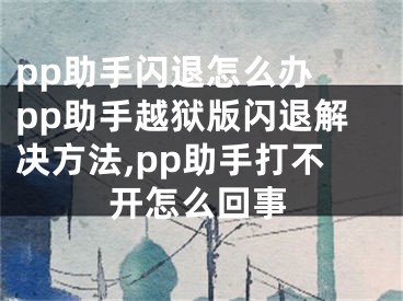 pp助手閃退怎么辦 pp助手越獄版閃退解決方法,pp助手打不開怎么回事