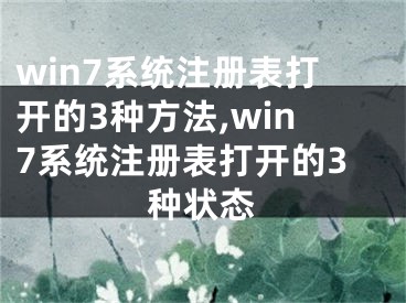 win7系統(tǒng)注冊表打開的3種方法,win7系統(tǒng)注冊表打開的3種狀態(tài)