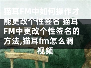 貓耳FM中如何操作才能更改個性簽名 貓耳FM中更改個性簽名的方法,貓耳fm怎么調視頻